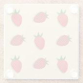 フルーツ夏期のイチゴ柄 ガラスコースター (裏面)