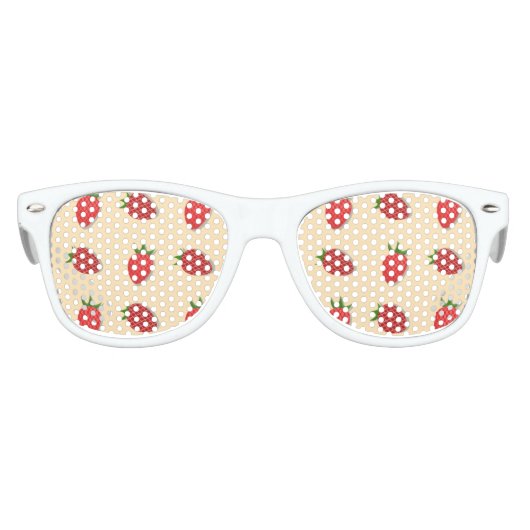 フルーツ夏期のイチゴ柄 キッズサングラス (正面)