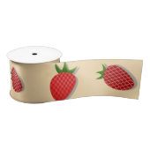 フルーツ夏期のイチゴ柄 サテンリボン (リール)