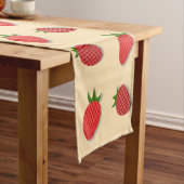フルーツ夏期のイチゴ柄 ショートテーブルランナー (インサイチュ)