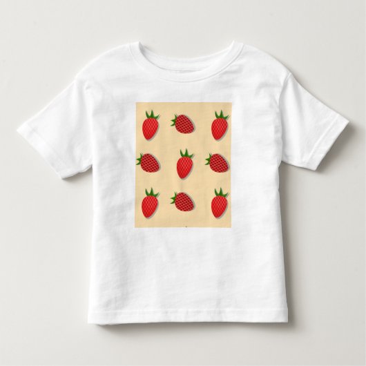 フルーツ夏期のイチゴ柄 トドラーTシャツ (正面)