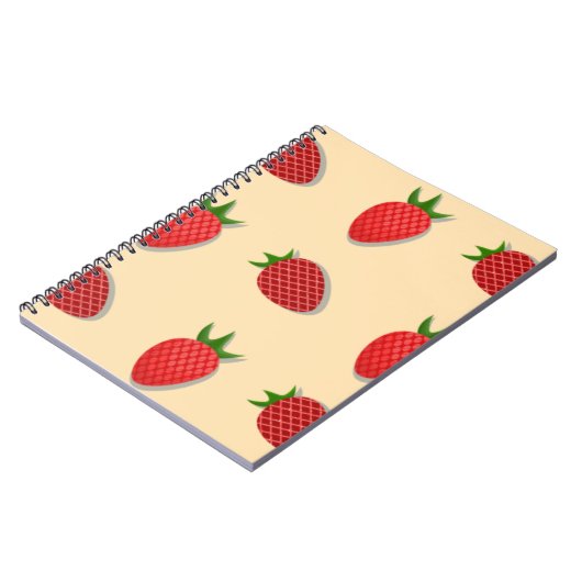 フルーツ夏期のイチゴ柄 ノートブック (左側)
