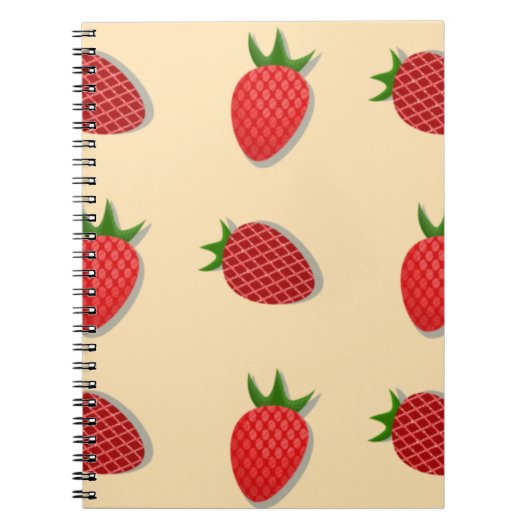 フルーツ夏期のイチゴ柄 ノートブック (正面)