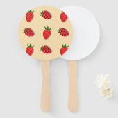 フルーツ夏期のイチゴ柄 ハンドファン (正面&裏面)