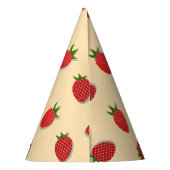 フルーツ夏期のイチゴ柄 パーティーハット (裏面)