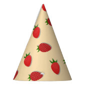 フルーツ夏期のイチゴ柄 パーティーハット (左)