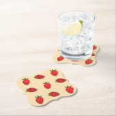 フルーツ夏期のイチゴ柄 ペーパーコースター (インサイチュ)