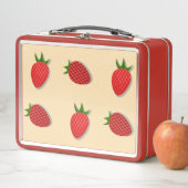 フルーツ夏期のイチゴ柄 メタルランチボックス (インサイチュ)