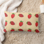 フルーツ夏期のイチゴ柄 ランバークッション (ブランケット)