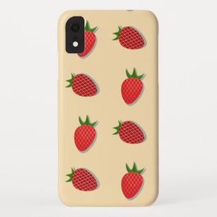 フルーツ夏期のイチゴ柄 iPhone XRケース