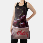 フルーツ好きのピンクボウルにさくらんぼ エプロン (インサイチュ)