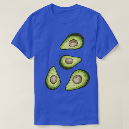 フルーツ愛好家のためのアボカドイラストレーション Tシャツ (デザイン正面)