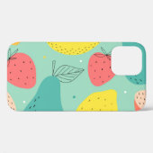 フルーツ手描き、装飾的シームレスなパターン。 Case-Mate iPhoneケース (裏面 (横))