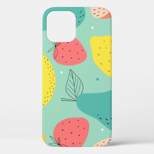 フルーツ手描き、装飾的シームレスなパターン。 Case-Mate iPhoneケース (裏面)
