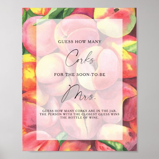 フルーツ桃 – いくつのコルクを推測 ポスター (正面)