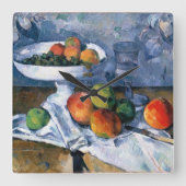 フルーツ皿が付いている静物画 スクエア壁時計 (正面)