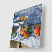 フルーツ皿が付いている静物画 スクエア壁時計 (傾斜)