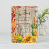 フルーツ素朴とフラワーハーベスト結婚式招待状 招待状 (スタンド正面)