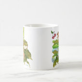 フルーツ華美を追いかける角のあるカエル コーヒーマグカップ (中央)