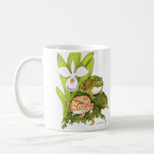 フルーツ華美を追いかける角のあるカエル コーヒーマグカップ