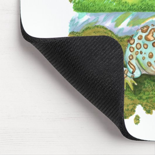 フルーツ華美アートを追う角のあるカエル マウスパッド (コーナー)