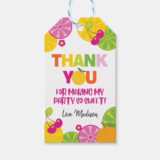フルーツ誕生日サンキューオファーギフトラベル ギフトタグ (正面)