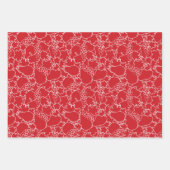 フルーツ赤と白品揃え ラッピングペーパーシート (正面3)