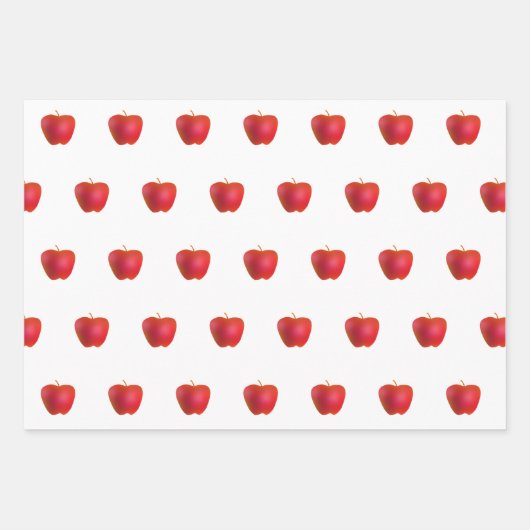 フルーツ赤と白品揃え ラッピングペーパーシート (正面2)