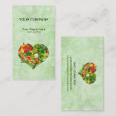 フルーツ野菜のハート-絵画の背景 名刺 (正面/裏面)