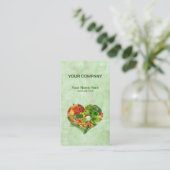 フルーツ野菜のハート-絵画の背景 名刺 (スタンド正面)