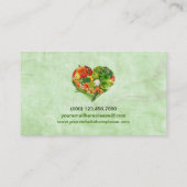 フルーツ野菜のハート-絵画の背景 名刺 (裏面)