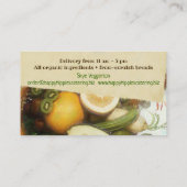 フルーツ野菜のビーガンの健康な食糧名刺 名刺 (裏面)