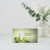 フルーツ野菜の健康な生命ベジタリアンの緑 名刺 (スタンド正面)