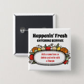 フルーツ野菜の料理教室の食料調達の名前入りの記章 缶バッジ (正面&裏面)