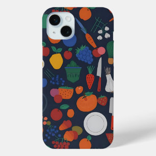 フルーツ野菜キッチンテーマ電話ケース iPhone 15 MINIケース