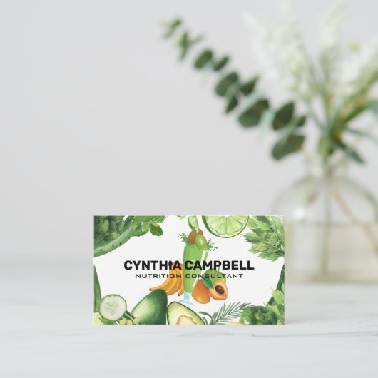 フルーツ野菜グリーンシェイク | 栄養士 名刺 (スタンド正面)