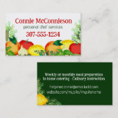 フルーツ野菜ハーブ健康シェフケータリング 名刺 (正面/裏面)