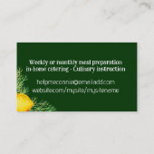 フルーツ野菜ハーブ健康シェフケータリング 名刺 (裏面)