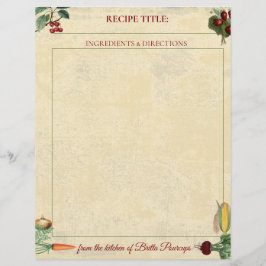 フルーツ野菜パーソナライズされたレシピレターヘッド