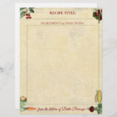 フルーツ野菜パーソナライズされたレシピレターヘッド (正面/裏面)