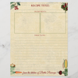 フルーツ野菜パーソナライズされたレシピレターヘッド