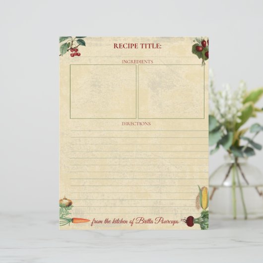 フルーツ野菜パーソナライズされたレシピレターヘッド (スタンド正面)