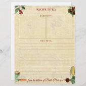 フルーツ野菜パーソナライズされたレシピレターヘッド (正面/裏面)