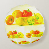 「フルーツ野菜」かわいい写真。買今 ラウンドクッション (裏面)