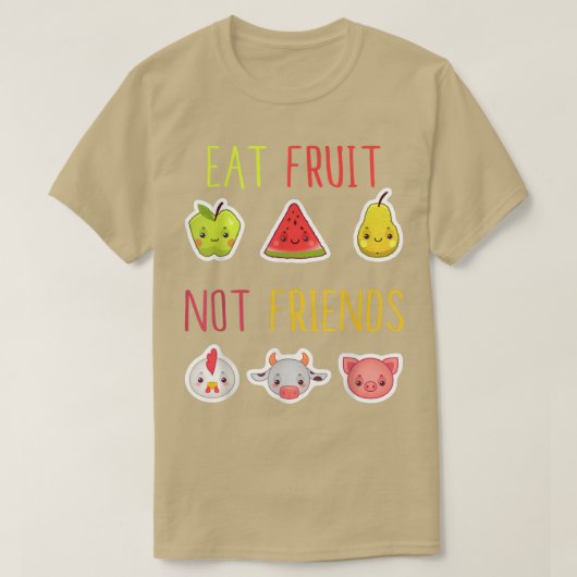 フルーツ食べノフレンズビーガンベジタリアンVeganism Pl Tシャツ (デザイン正面)