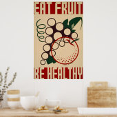 フルーツ食べ健康WPAヴィンテージポスター ポスター (キッチン)