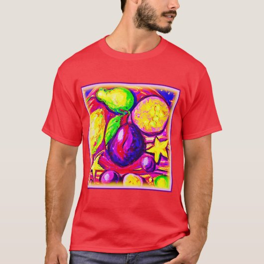 フルーツ鮮やかと星。買今 Tシャツ (正面)