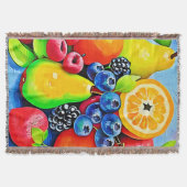 フルーツ鮮やかの静物生活 スローブランケット (正面)