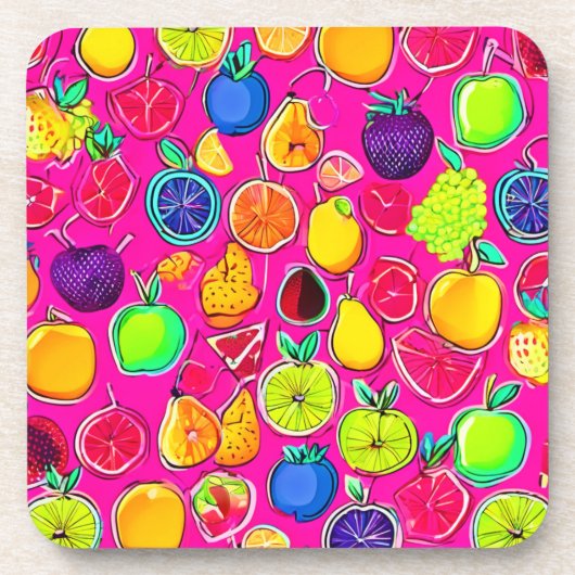 フルーツ鮮やか融合パターン コースター (正面)