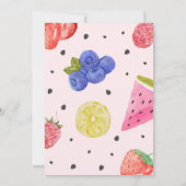 フルーツ1st誕生日ガールスウィートワンタッティフロッティ 招待状 (裏面)